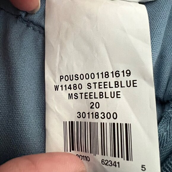 Davids Bridal Womens Plus W11480 Mesh Short Bridesmaid Dress Steel Blue size 20 - Picture 10 of 13